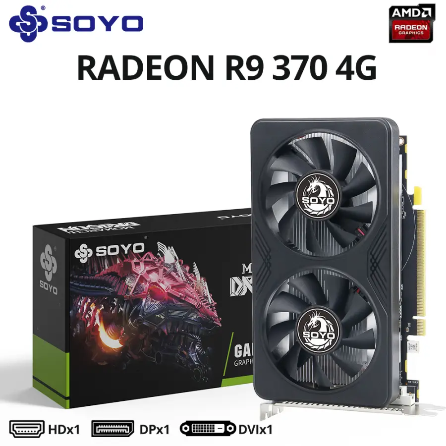 SOYO AMD Radeon R9 370 4G Graphics Card GDDR5 Video Memory 256Bit Gaming Card PCIE3.0x16 DP DVI for Desktop Computer Host — image 7