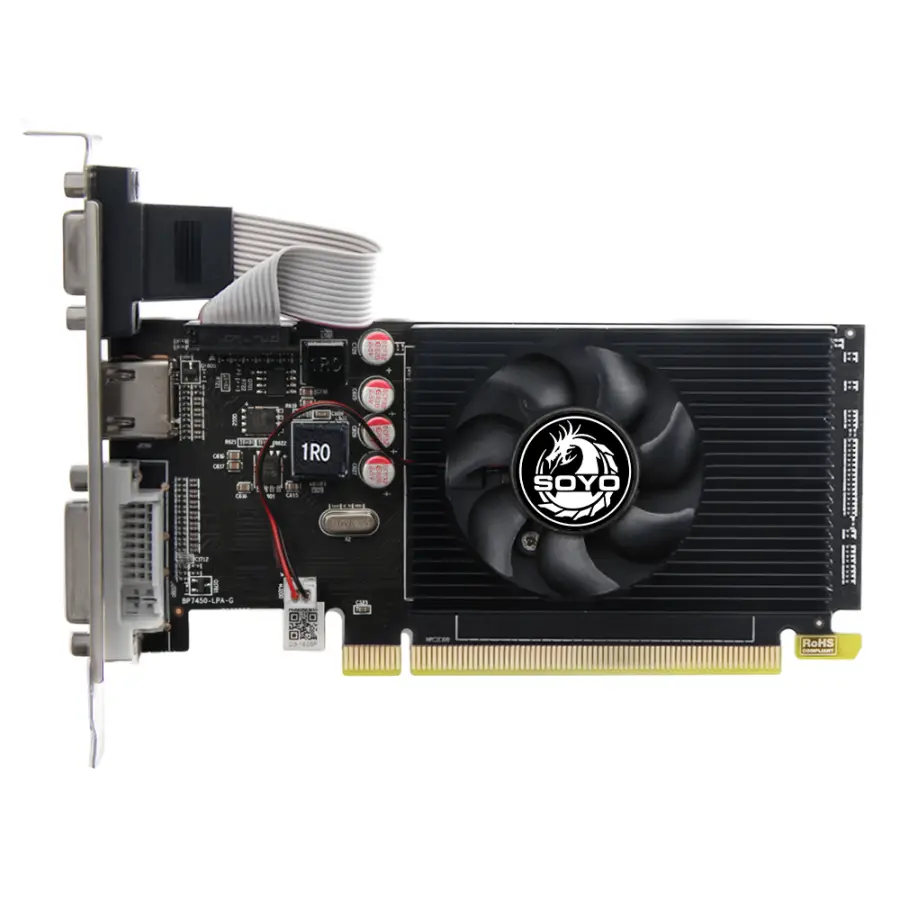 SOYO AMD Radeon R5 230 2G Graphics Cards GDDR3 Memory 64bit HDMI-compatible VGA DVI GPU Video Card for Desktop Office Co — view 1