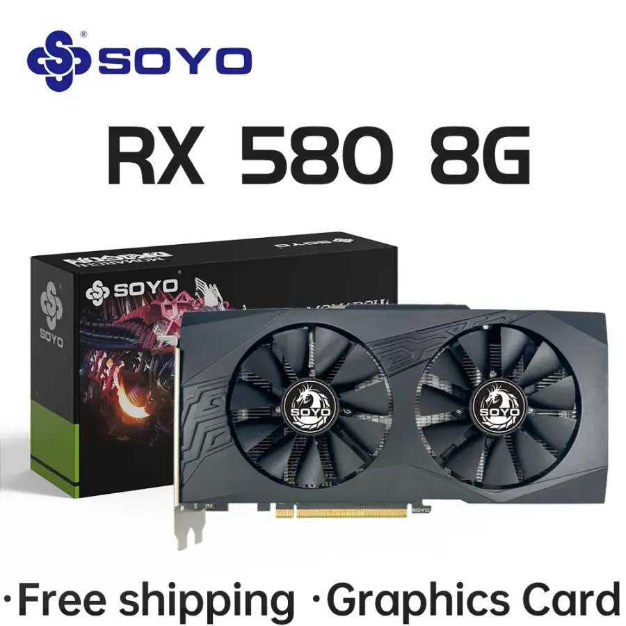 SOYO AMD Radeon RX580 8GB Graphics Card GDDR5 Memory 2048SP 256Bit PCI-E3.0x16 GPU DP DVI for Computer Gaming Video Card — image 2