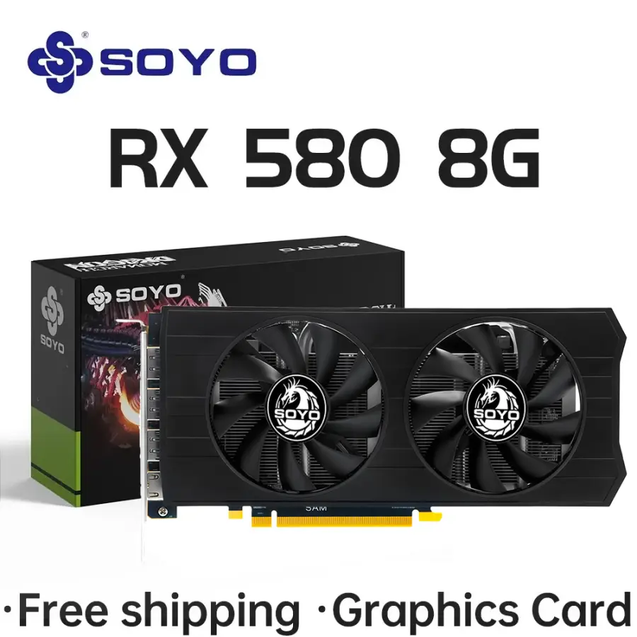 SOYO AMD Radeon RX580 8GB Graphics Card GDDR5 Memory 2048SP 256Bit PCI-E3.0x16 GPU DP DVI for Computer Gaming Video Card — image 4