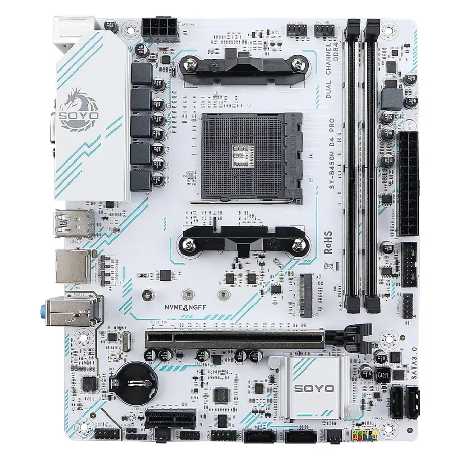 SOYO AMD B450M Motherboard Dual-channel DDR4 PCIE 3.0 NVME SATA3.0 Support Ryzen 4000/5000 CPU for Desktop Gaming Computer PC — image 3