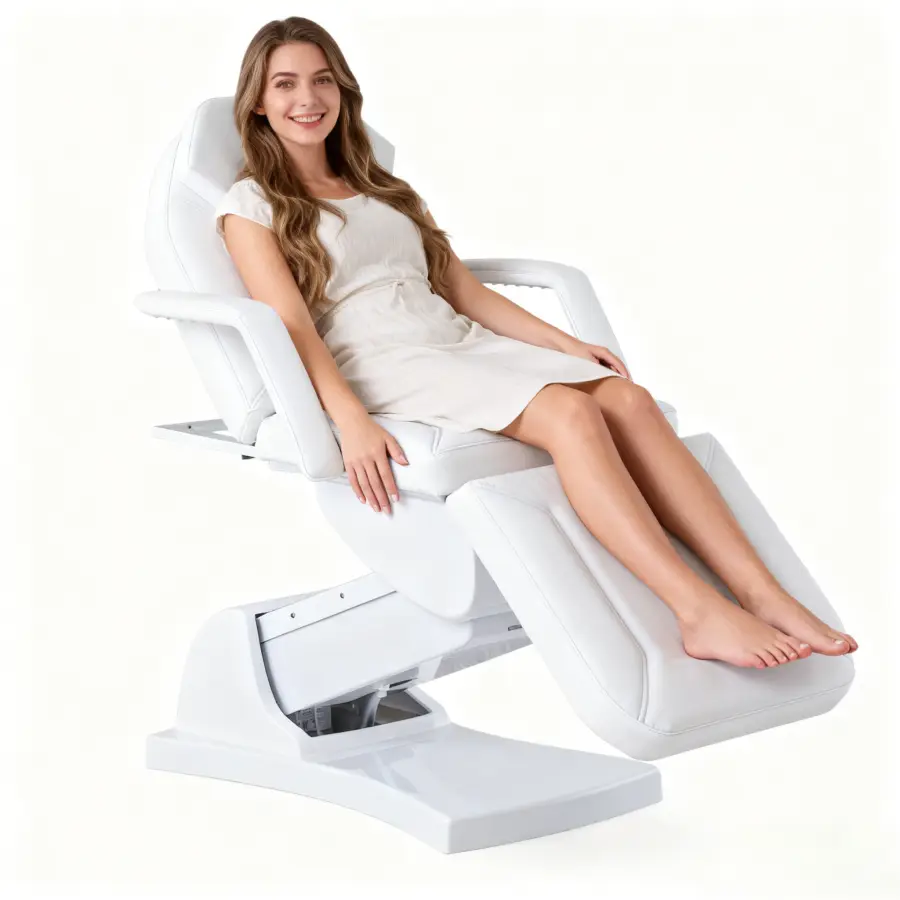 3-Motor Electric Facial Bed Adjustable Esthetician Chair Medical Spa Massage Table Eyelash Extension Beauty Salon Furniture — image 3