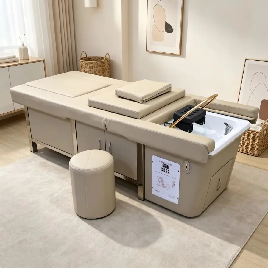 Luxurious Thai Style Head Therapy, Hair Washing Bed, Foot Bath, Massage, Dual Purpose Beauty and Health Club Special Ele — view 1