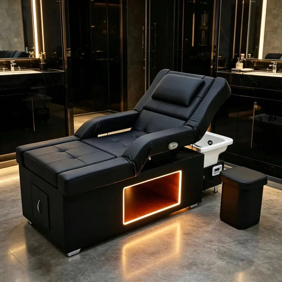 Light Luxury Thai Style Luxury Dual-Use Bed, Used for Washing Hair, Feet, and Adjusting Neck Support,, An Ergonomic Sham — view 1