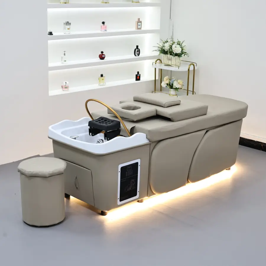 Advanced Thai style hair washing bed filled with high elasticity sponge, equipped with a beauty perforated pillow, suita — view 1