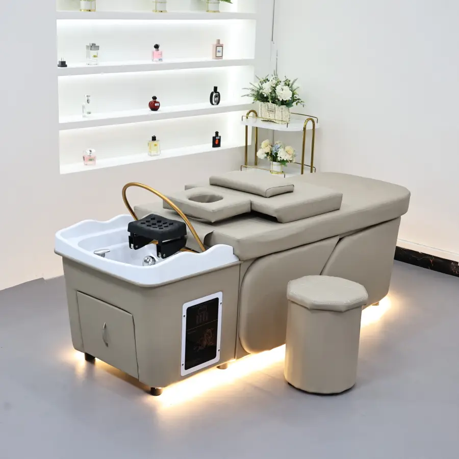 Advanced Thai style hair washing bed filled with high elasticity sponge, equipped with a beauty perforated pillow, suitable for — image 3
