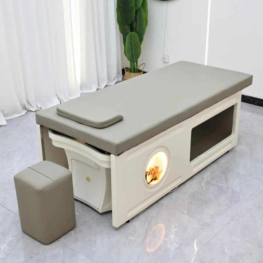 Modern high-end shampoo bed with storage space and footstool, ergonomic spa salon shampoo bed, equipped with a shampoo basin, — image 5
