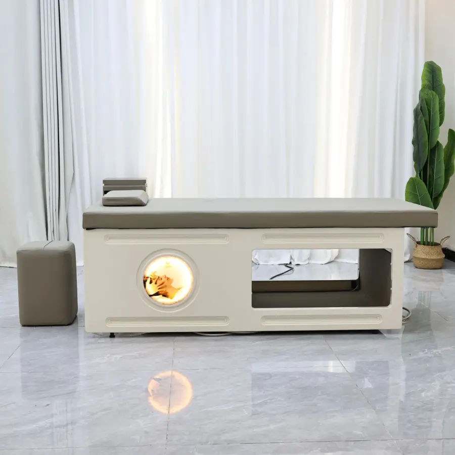 Modern high-end shampoo bed with storage space and footstool, ergonomic spa salon shampoo bed, equipped with a shampoo basin, — image 6