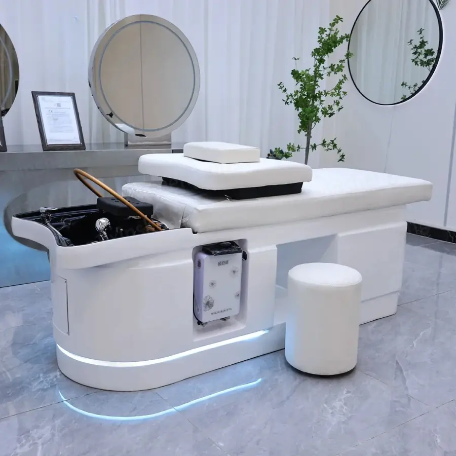 Hair Washing Bed,Equipped With Fumigation Machine,Water Circulation,Small Stool, SPA,Head Therapy,Commercial Furniture — image 3