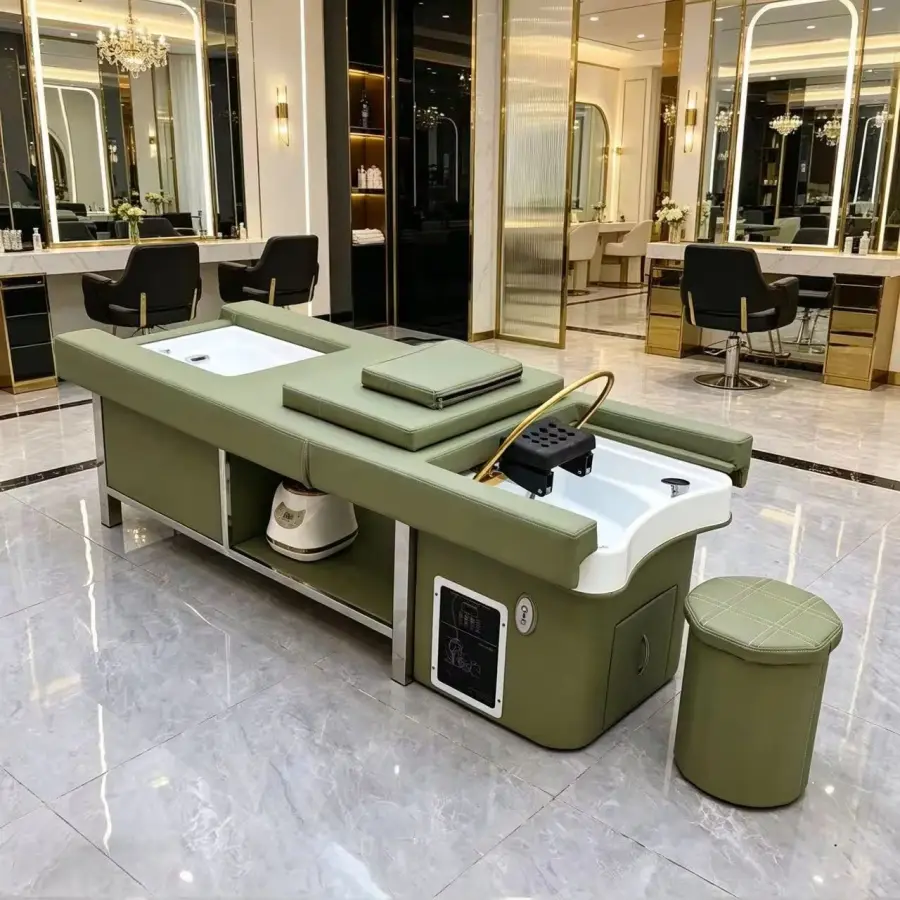 Light Luxury Shampoo Bed, Beauty Salon Care Standard, With Ceramic Basin, Waterproof and Easy To Clean, SPA， Shampoo Ch — view 1