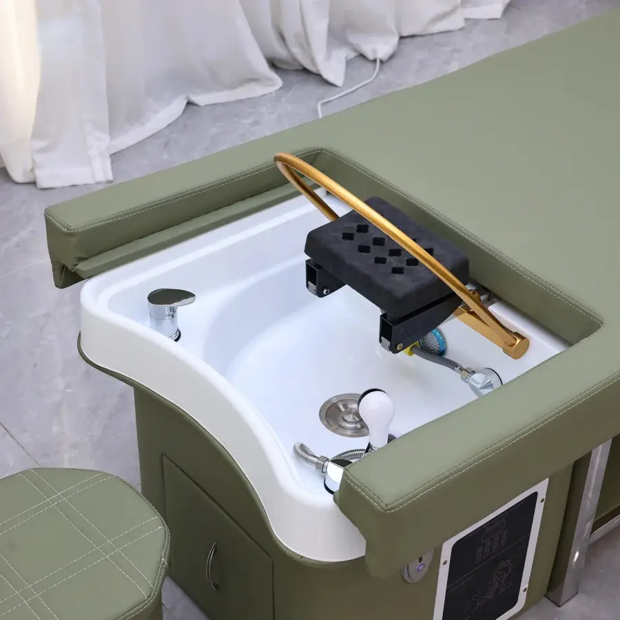 Light Luxury Shampoo Bed, Beauty Salon Care Standard, With Ceramic Basin, Waterproof and Easy To Clean, SPA， Shampoo Chair — image 7