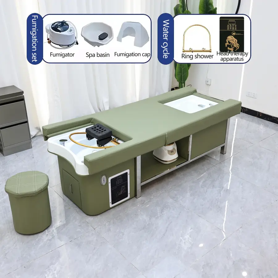 Light Luxury Shampoo Bed, Beauty Salon Care Standard, With Ceramic Basin, Waterproof and Easy To Clean, SPA， Shampoo Chair — image 8