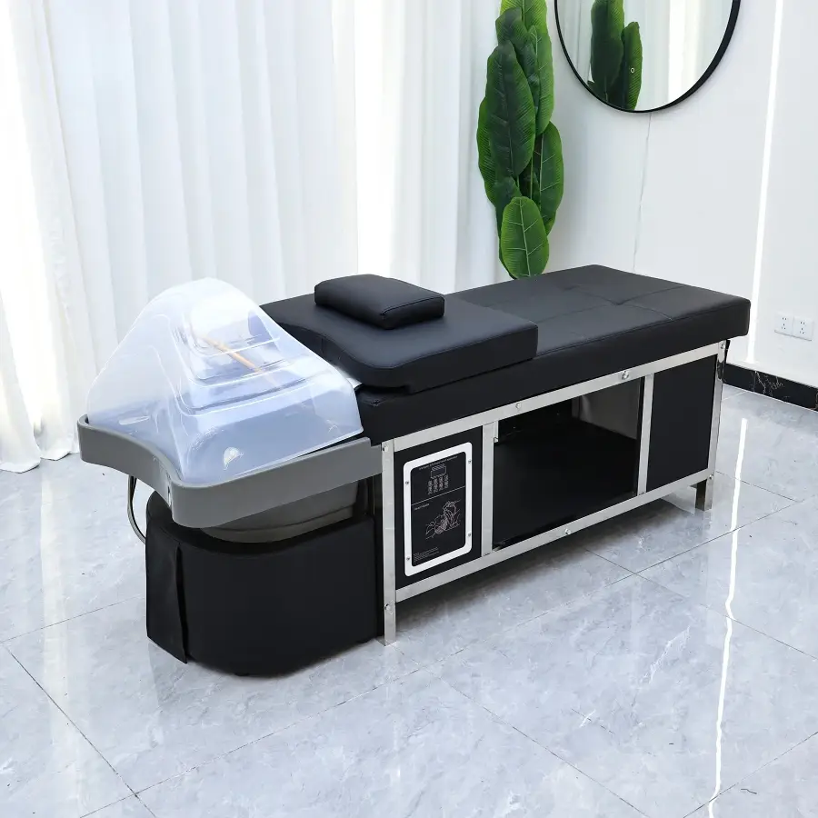 A must-have Multi-Functional Thai Style Hair Therapy Bed for Health Centers, Fully Lying Down for Washing and Care Without — image 3