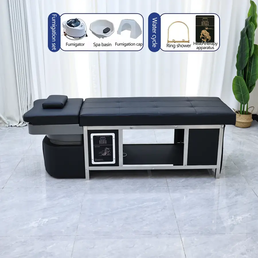 A must-have Multi-Functional Thai Style Hair Therapy Bed for Health Centers, Fully Lying Down for Washing and Care Without — image 8
