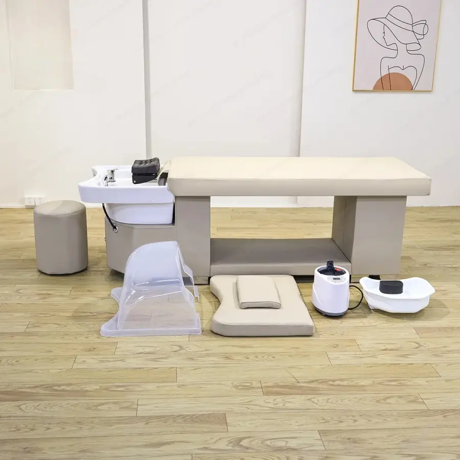 Massage Table Massage Bed Shampoo Beds Head SPA Salon Furniture Hair Washing Equipment Beauty Care Bed Sofa Cushion — image 5