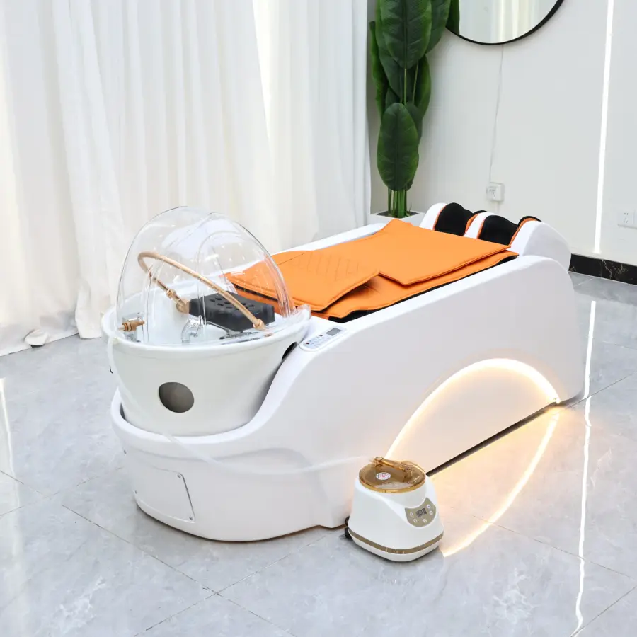 Professional Hair Washing Bed With Water Circulation System, Modern Spa Shampoo Bed for Salon Use, Equipped With Back Massage — image 5