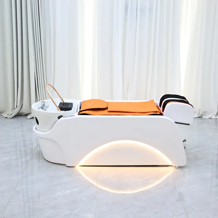 Professional Hair Washing Bed With Water Circulation System, Modern Spa Shampoo Bed for Salon Use, Equipped With Back Massage — image 6
