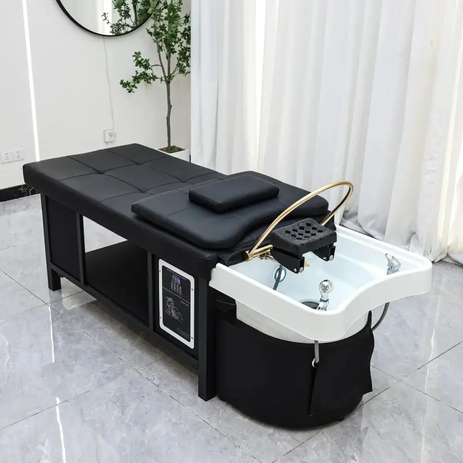 SPA , Multi-Functional Hair Washing Bed in Beauty Shops, Thai Style Head Spa Bed Lying Flat, Fumigation Water Circulation — image 3