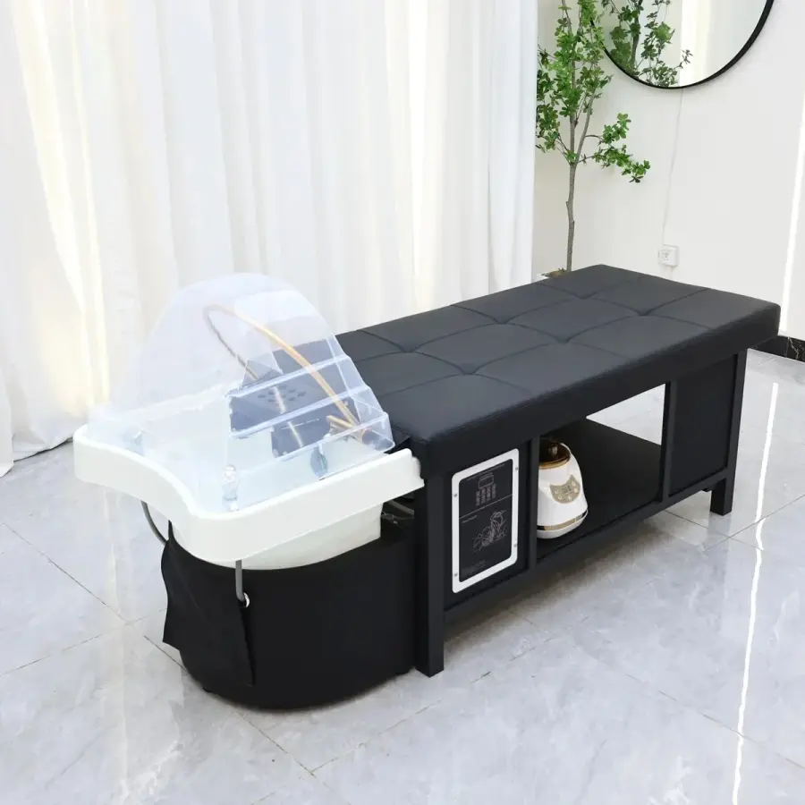 SPA , Multi-Functional Hair Washing Bed in Beauty Shops, Thai Style Head Spa Bed Lying Flat, Fumigation Water Circulation — image 4