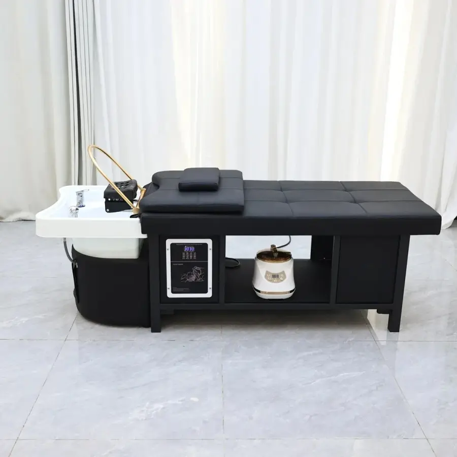 SPA , Multi-Functional Hair Washing Bed in Beauty Shops, Thai Style Head Spa Bed Lying Flat, Fumigation Water Circulation — image 5