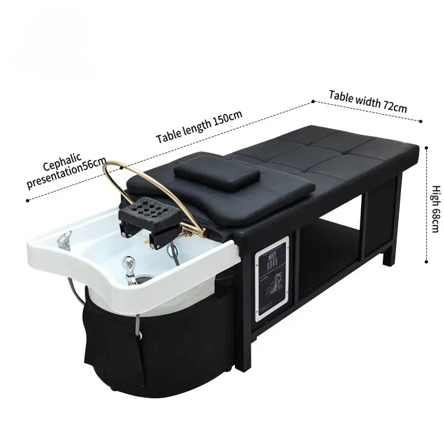 SPA , Multi-Functional Hair Washing Bed in Beauty Shops, Thai Style Head Spa Bed Lying Flat, Fumigation Water Circulation — image 6