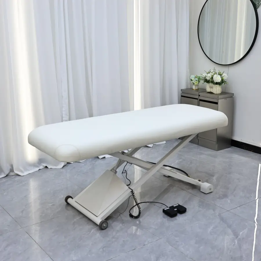 Extremely simple wind electric lifting beauty bed, high-end beauty salon spa bed, therapy bed with foot pedal control,Adjustable — image 4