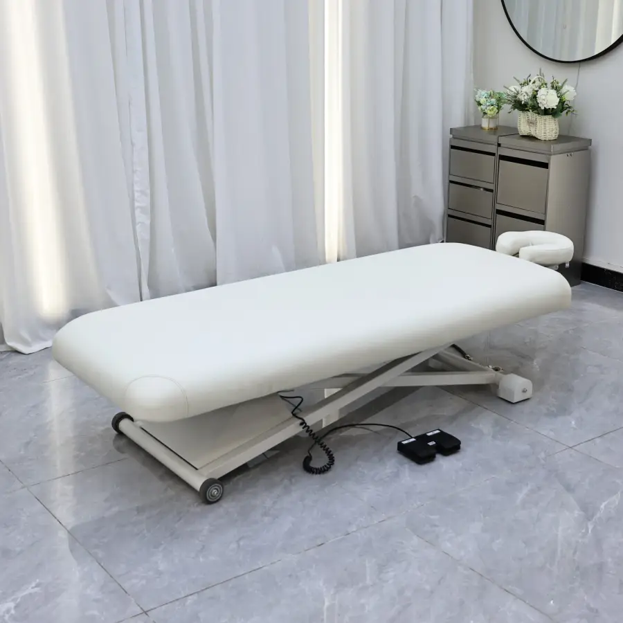 Extremely simple wind electric lifting beauty bed, high-end beauty salon spa bed, therapy bed with foot pedal control,Adjustable — image 5