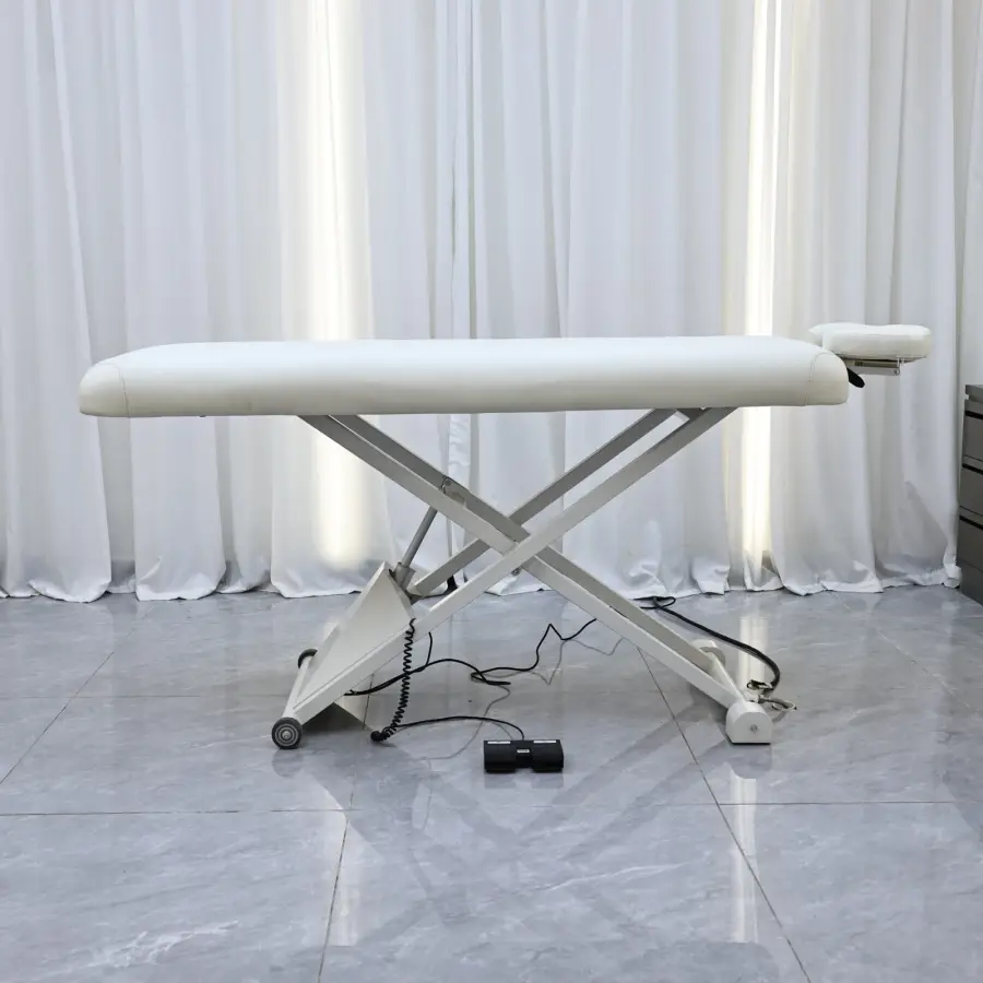 Extremely simple wind electric lifting beauty bed, high-end beauty salon spa bed, therapy bed with foot pedal control,Adjustable — image 6