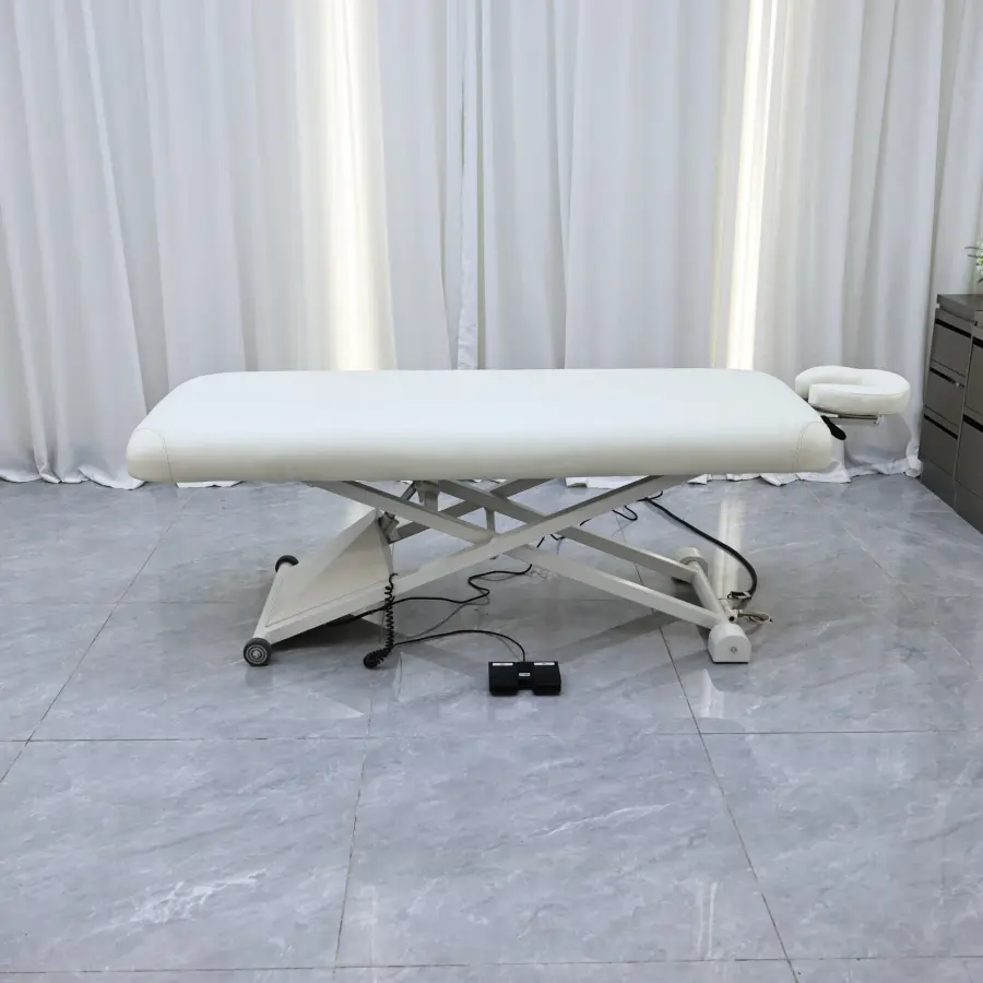 Extremely simple wind electric lifting beauty bed, high-end beauty salon spa bed, therapy bed with foot pedal control,Adjustable — image 7