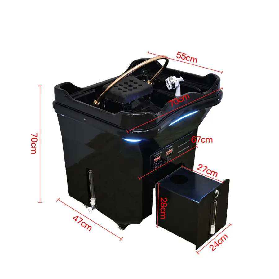 Storage Style Mobile Hair Wash Basin with Built-in Water Tank, Electric Heating, No Plumbing Required, Portable Shampoo Bowl for — image 4