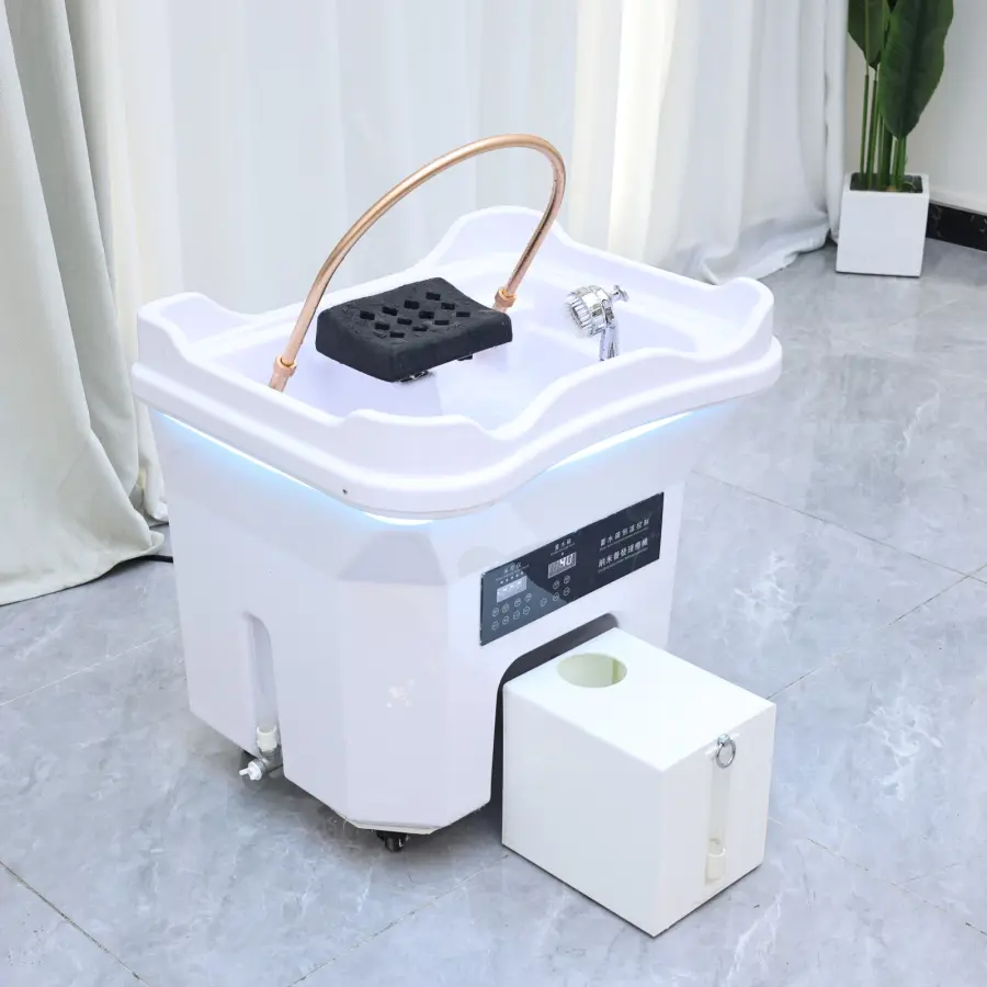 Portable Electric Shampoo Basin with Water Tank, Constant Temperature Head Spa Sink, Mobile Hair Washing Station with Steam Func — image 6