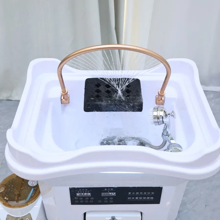 Portable Electric Shampoo Basin with Water Tank, Constant Temperature Head Spa Sink, Mobile Hair Washing Station with Steam Func — image 7