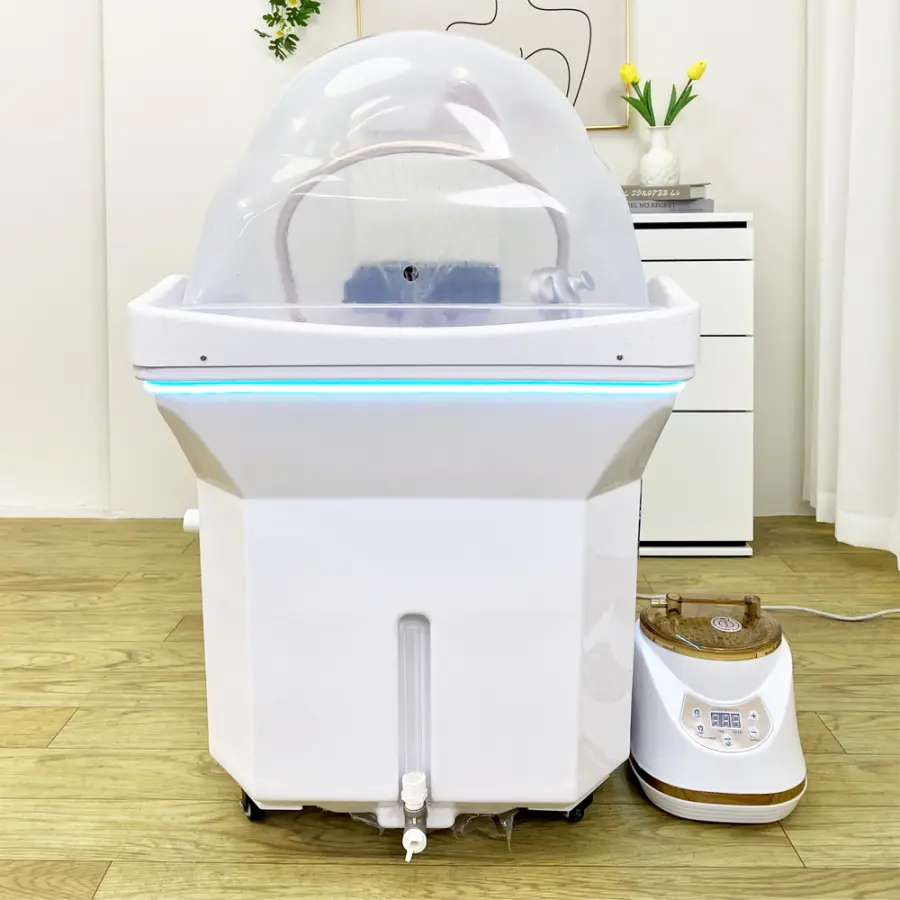 No need to connect the water pipe to the shampoo basin, 60L water storage tank and 30L waste water tank, movable and simple sham — image 3