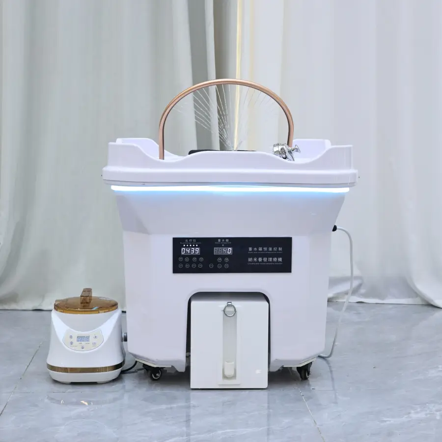 Portable Electric Shampoo Basin with Water Tank, Constant Temperature Head Spa Sink, Mobile Hair Washing Station with Steam Func — image 8