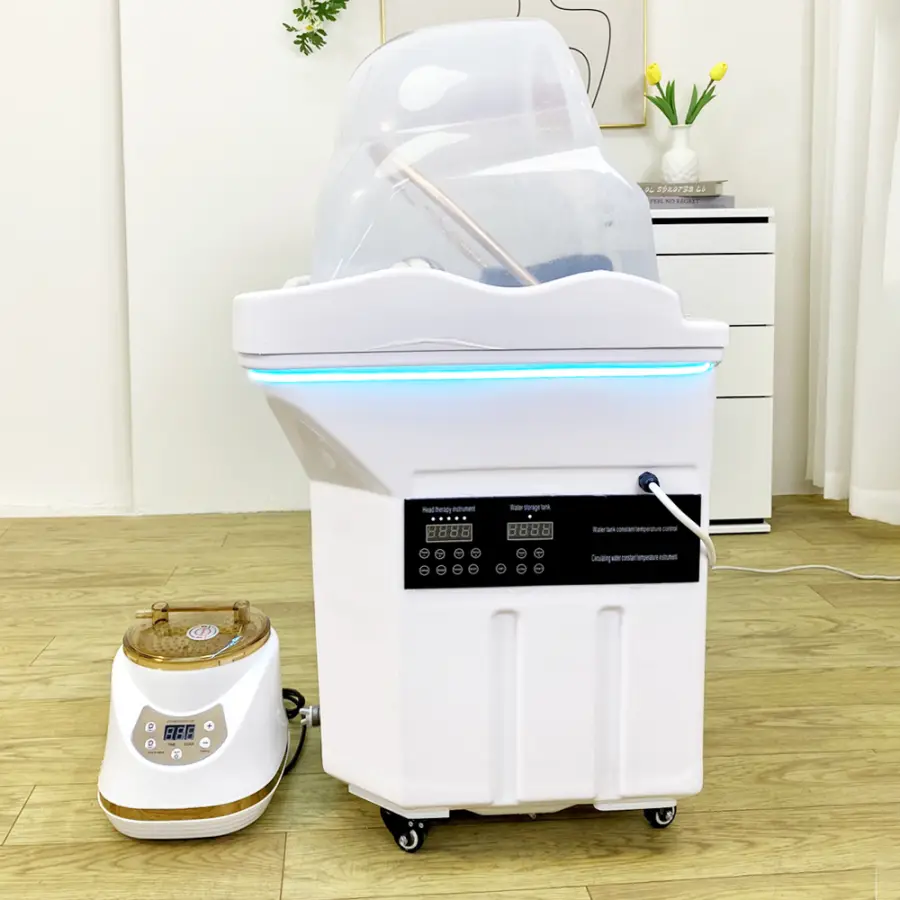 No need to connect the water pipe to the shampoo basin, 60L water storage tank and 30L waste water tank, movable and simple sham — image 6