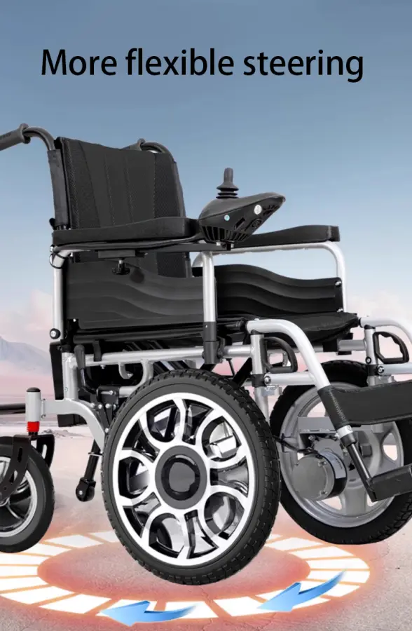 Portable Lightweight Electric Wheelchair for Elderly & Disabled Easy-to-Fold with Large Universal Wheels Front Wheel Access — image 3