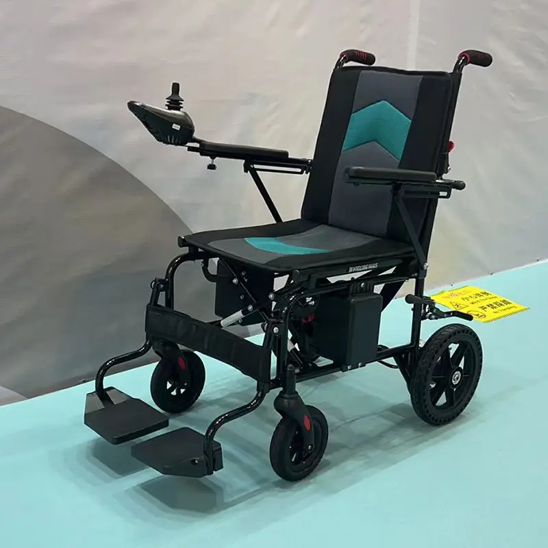 Rehabilitation Equipment Luxury Electric Portable Lightweight Power Foldable Folding Wheelchair — image 3