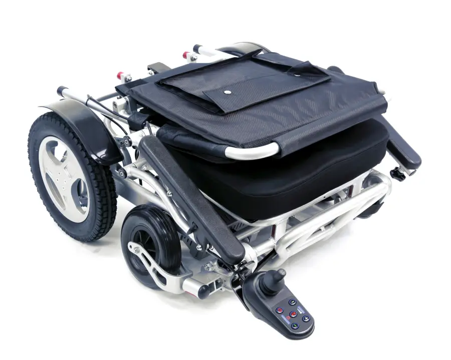 Aluminum Lightweight Foldable Electric Wheelchair for Disabled Folding Light Power Wheel Chair — image 2