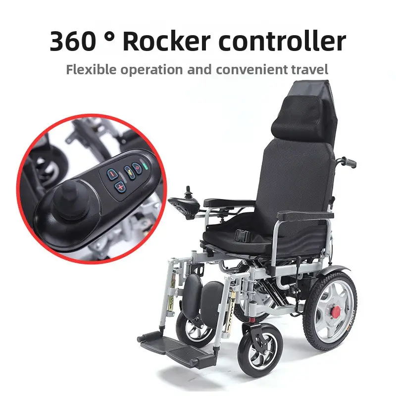 Fully Reclining Electric Wheelchair for Elderly Portable Four-Wheel Scooter Adjustable Trolley Multifunctional Foldable Design — image 2