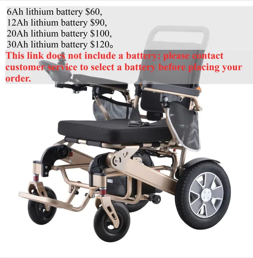 Reclining Electric Wheelchair, Titanium-aluminum Alloy Foldable Power Wheelchair, 396 lbs/180kg, for Elderly Mobility Aid — image 3