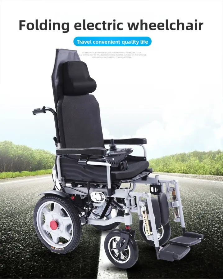 Fully Reclining Electric Wheelchair for Elderly Portable Four-Wheel Scooter Adjustable Trolley Multifunctional Foldable Design — image 5