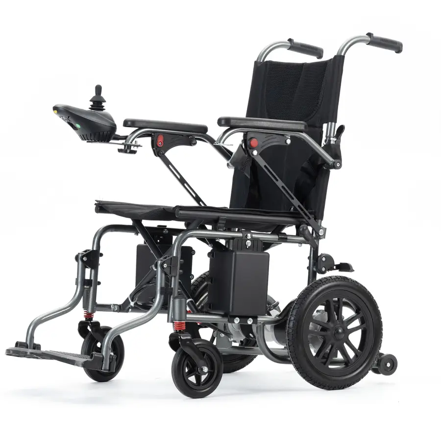 Brushed Motor Carbon Steel Lightweight Remote Control Electric Folding Wheelchairs — view 1