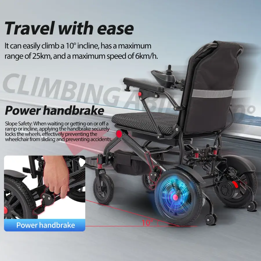 Electric Wheel Chair Motorized Wheelchair 0026 Xuzhou HEABENS Folding Lightweight Electric Wheelchair for Adults — image 4