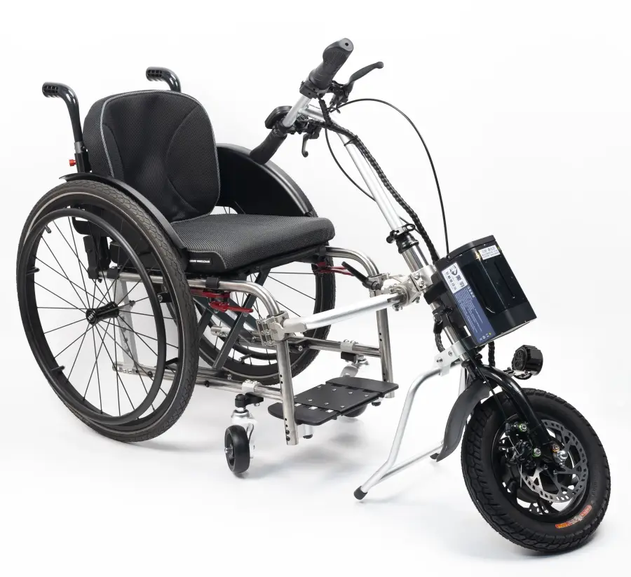 Electric drive sports wheelchair setTitanium alloy Black Panther electric drag hard backrest foldable quickrelease offroad wheel — image 8