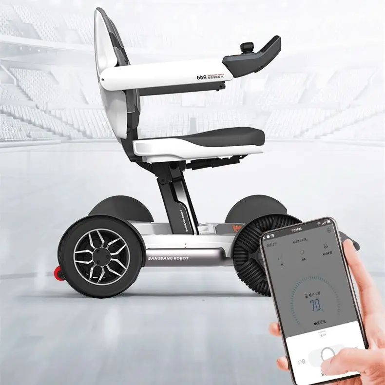 Mobile Bluetooth Remote Controlled Foldable Electric Wheelchair Mobility Scooter Elderly Disabled Adult wheelchair — view 1