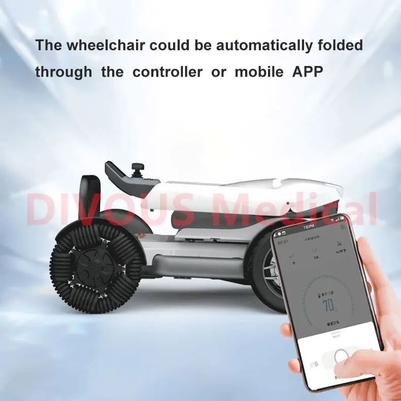 Mobile Bluetooth Remote Controlled Foldable Electric Wheelchair Mobility Scooter Elderly Disabled Adult wheelchair — image 4