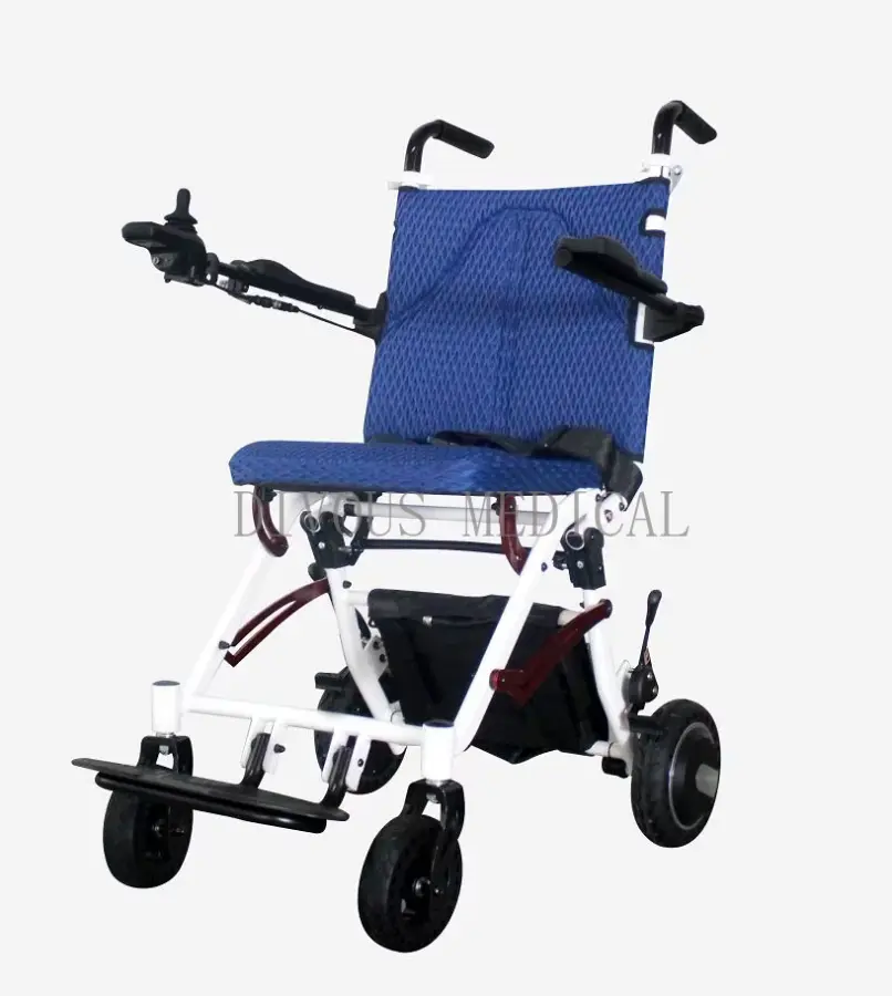 Factory lightweight and colorful foldable lithium battery electric wheelchair suit for the elderly and disabled — image 2