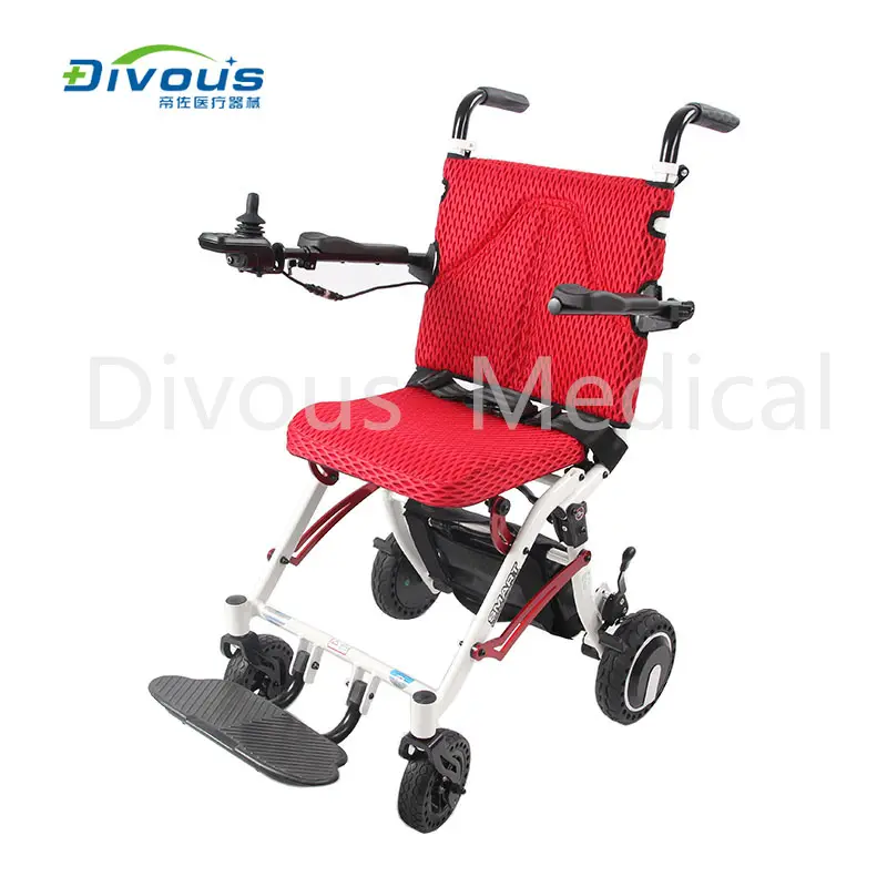 Factory lightweight and colorful foldable lithium battery electric wheelchair suit for the elderly and disabled — image 3