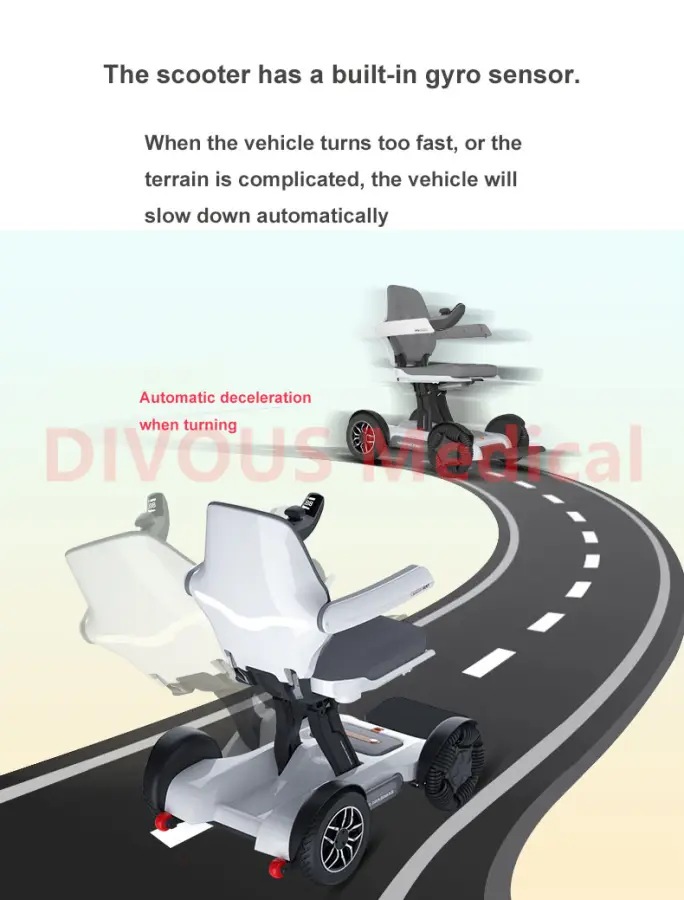 Mobile Bluetooth Remote Controlled Foldable Electric Wheelchair Mobility Scooter Elderly Disabled Adult wheelchair — image 7