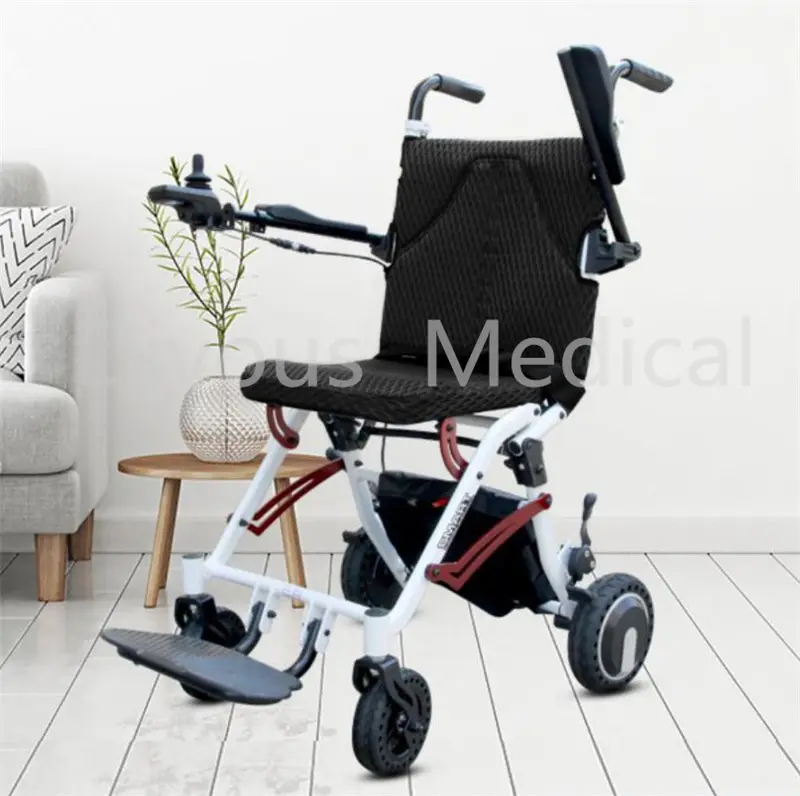 Factory lightweight and colorful foldable lithium battery electric wheelchair suit for the elderly and disabled — image 6